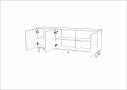 Тумба ТВ Ливерпуль, белый/бетон темный