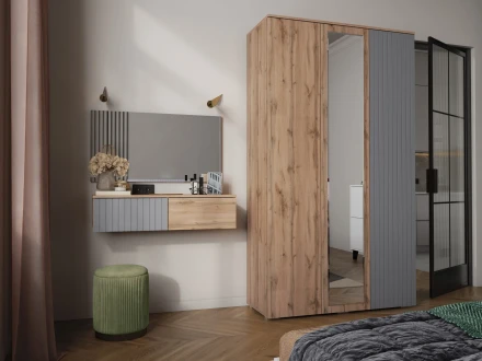 Модульная спальня Ливерпуль, вотан/графит софт  