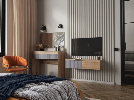 Модульная спальня Ливерпуль, вотан/графит софт  